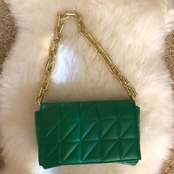 Green Faux Leather Quilted Purse NWOT - Picture 5 of 9